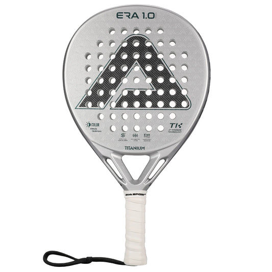 1St Titanium Silver Surface Padel Racket with Precision Holes,Intelligence Rebound Cork High-Performance Pala De Padel