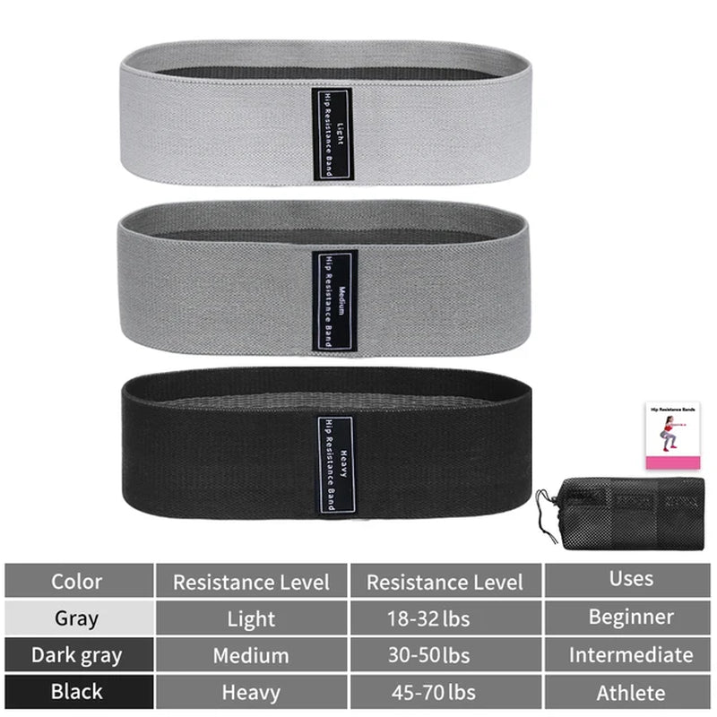 Fabric Resistance Hip and Glute Bands - Elastic Workout Loops for Squats and Stretching - Fitness Equipment for Yoga and Gym