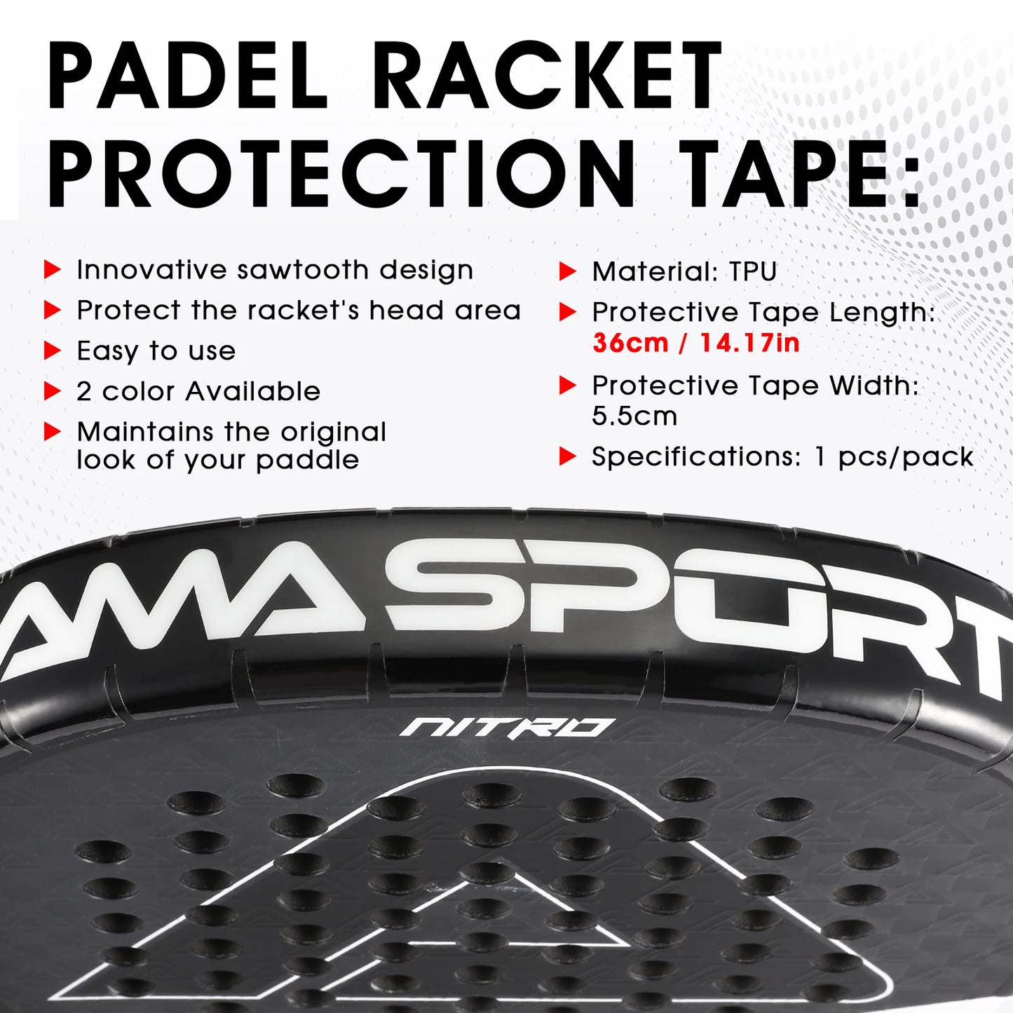 Transparent Padel Racket Protector Pack of 3/5,PU Lightweight Frame Tape Edge Protector Durable Padel Accesories