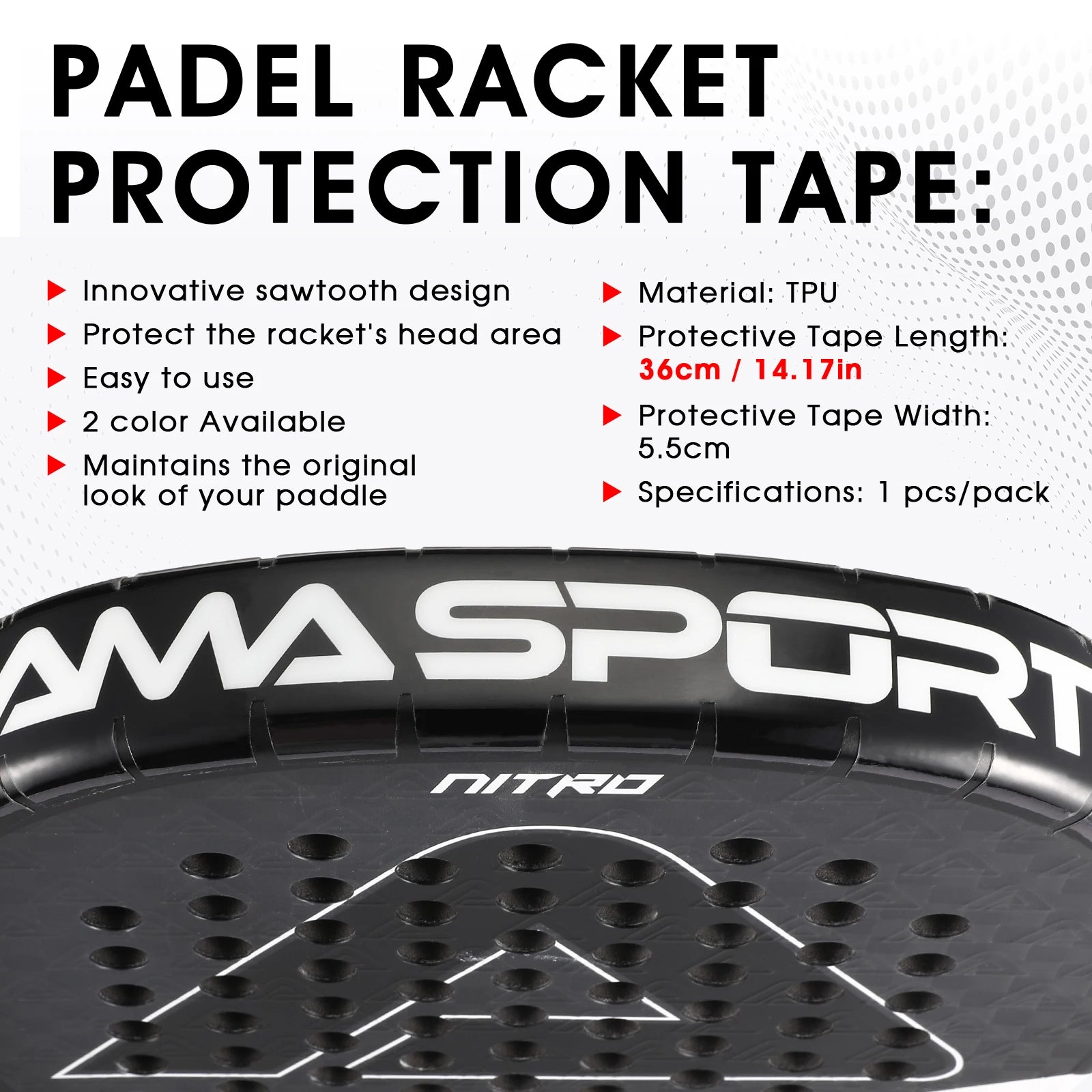 Transparent Padel Racket Protector Pack of 3/5,PU Lightweight Frame Tape Edge Protector Durable Padel Accesories