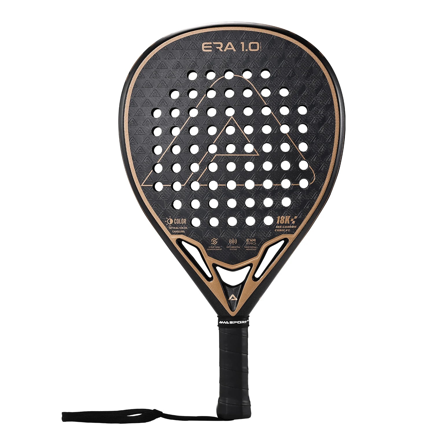 18K Carbon Cubic Padel Racket Diamond Shape with 3D-Textured Surface Smarter System for Enhanced Control Padel Racquet