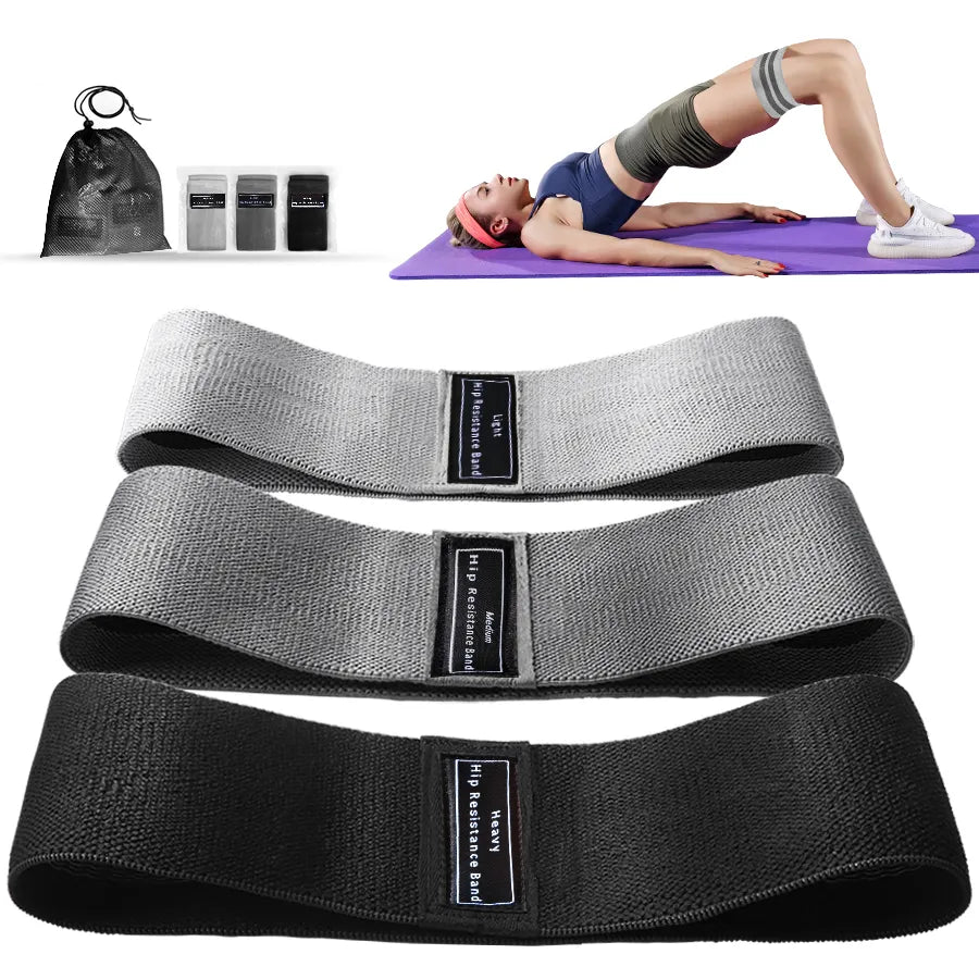 Fabric Resistance Hip and Glute Bands - Elastic Workout Loops for Squats and Stretching - Fitness Equipment for Yoga and Gym
