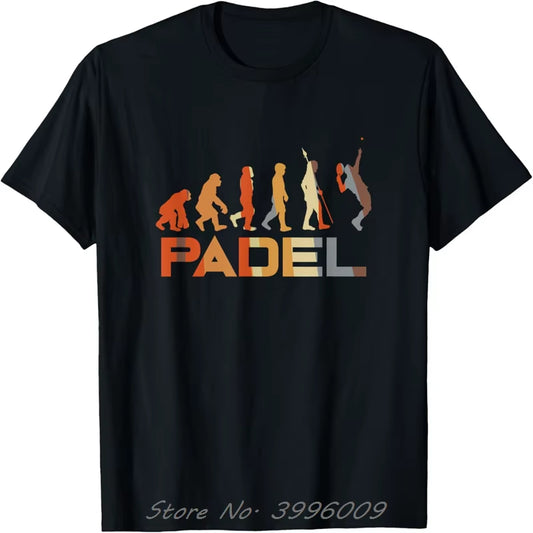 Padel Player Coach Gift for Fan Padel Evolution Vintage T-Shirt Custom Graphic T Shirt Unisex O-Neck Tshirt Men Clothing