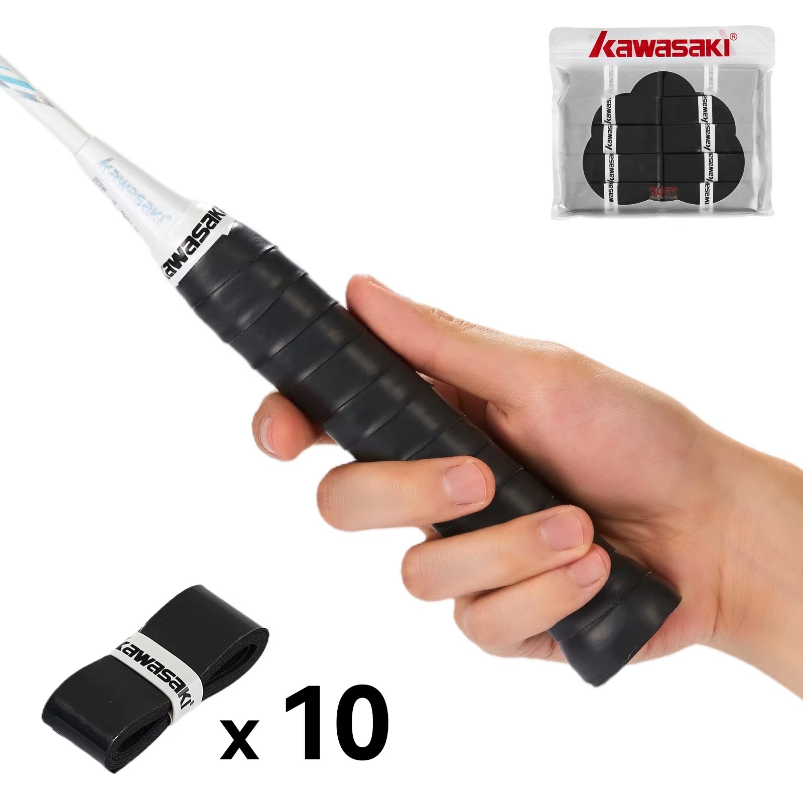 Overgrips for Padel and Tennis - Original Sticky Anti-Slip Design with Shock Absorption, Available in 5, 10, or 60 Pieces