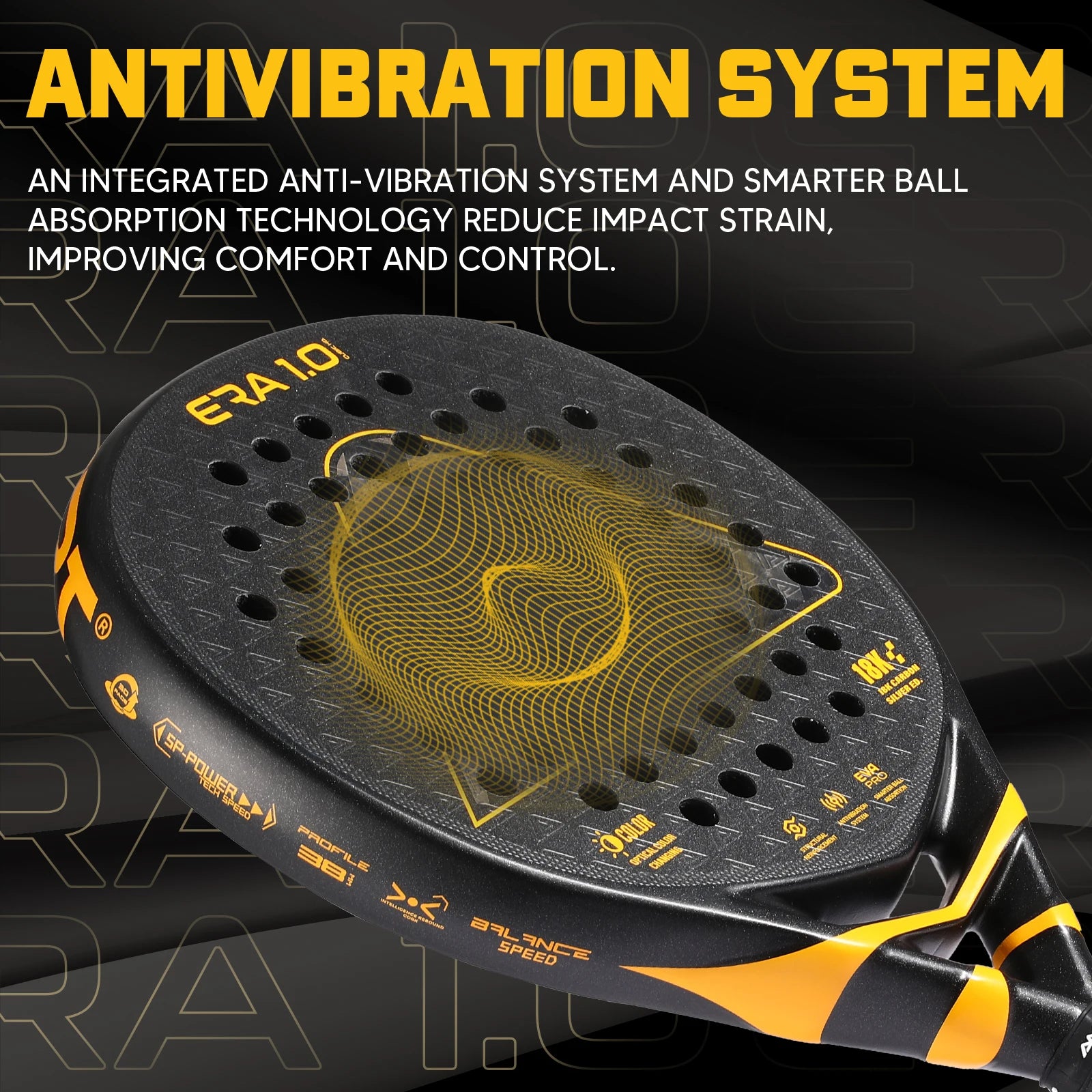 18K Carbon Silver Padel Racket with 3D Textured Surface,Smartstrap Technology Padel for Spin,Advanced Pala De Padel