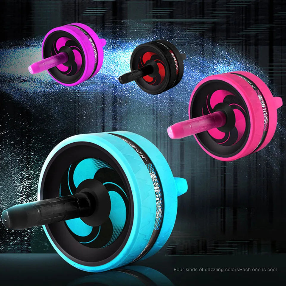 2-in-1 Silent Ab Roller and Jump Rope with Mat for Comprehensive Arm, Waist, and Leg Workouts - Gym Fitness Equipment
