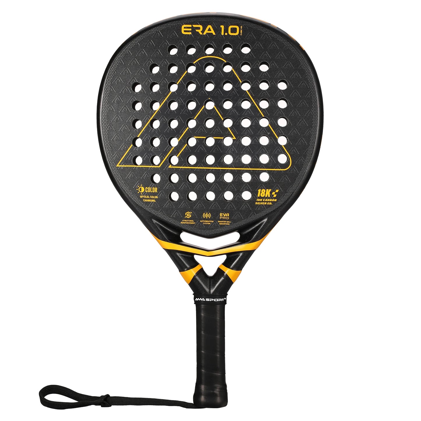 18K Carbon Silver Padel Racket with 3D Textured Surface,Smartstrap Technology Padel for Spin,Advanced Pala De Padel