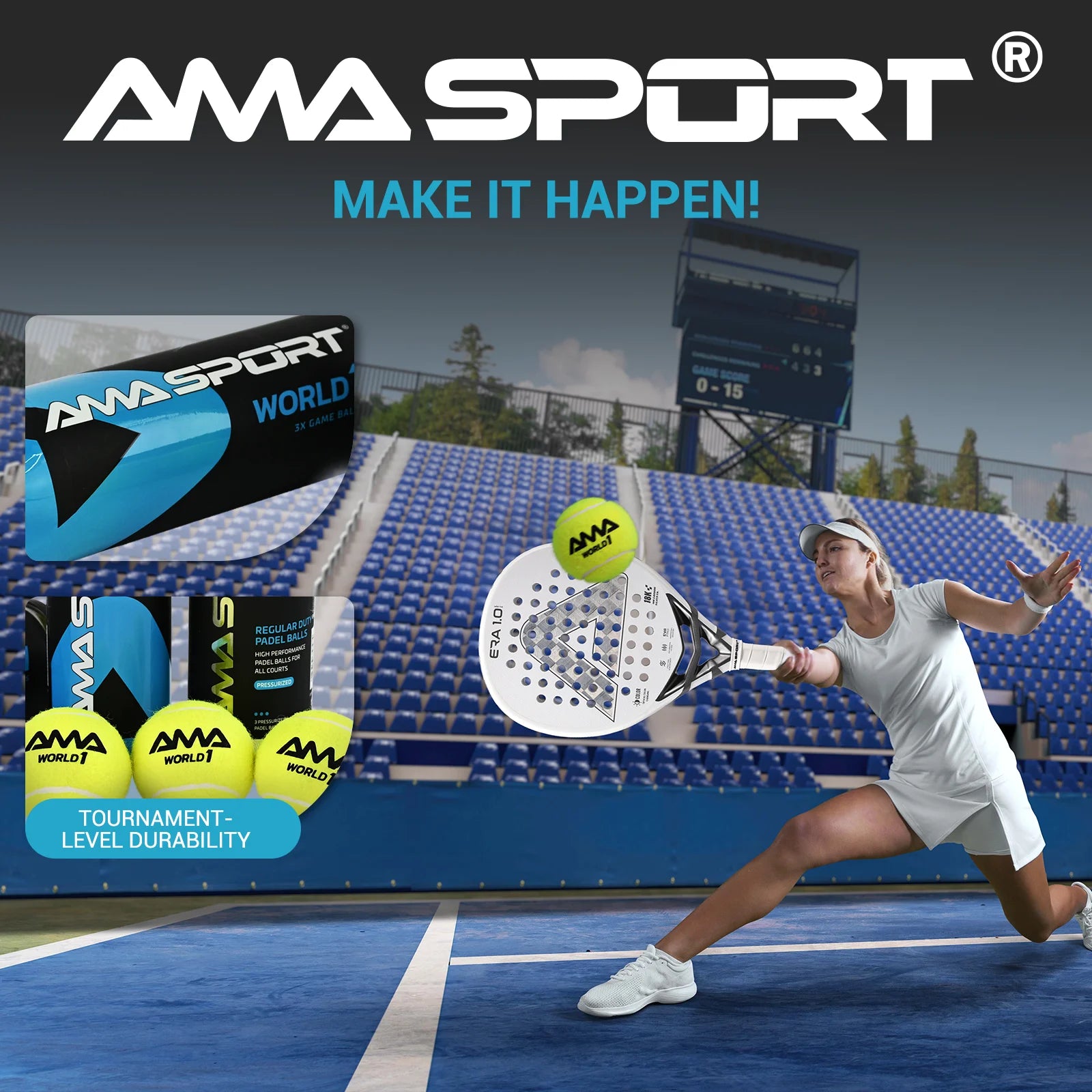 World Padel Balls 1Can 3 Balls–Optimal Bounce Padel Balls for Professional and Amateur Players Tennis Ball