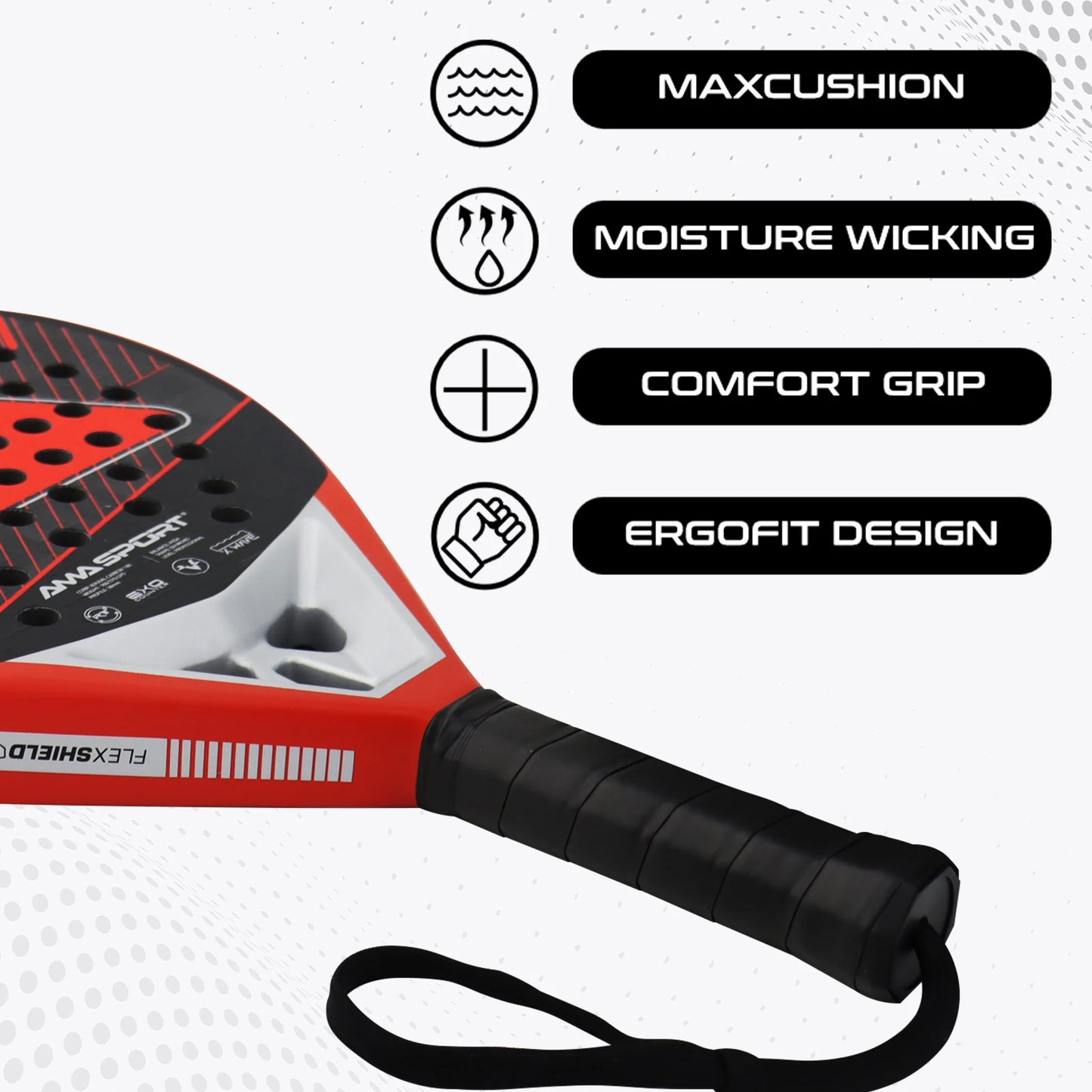 AMASPORT 12K/18K Carbon Fiber Padel Racket Tennis Soft EVA Padel Tennis Racquets for Sports Fitness and Outdoor Activities