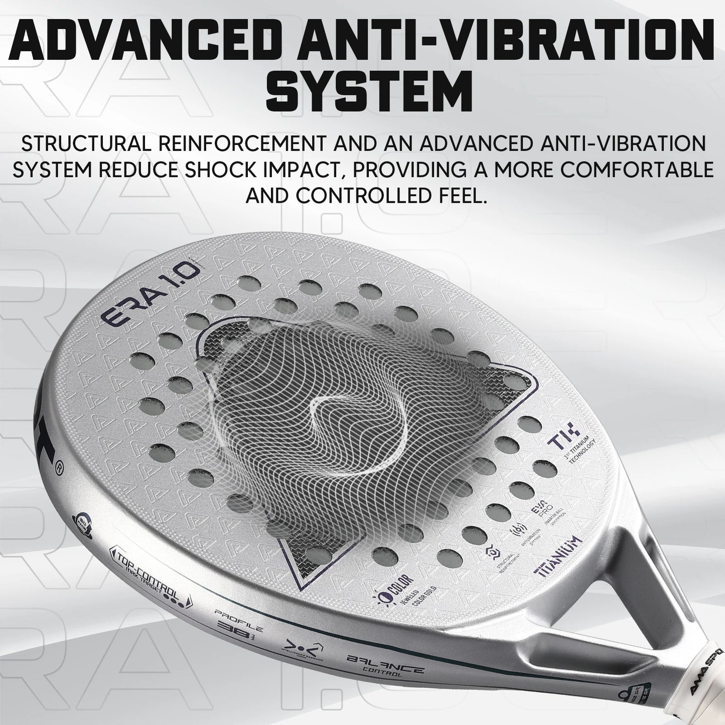 1St Titanium Silver Surface Padel Racket with Precision Holes,Intelligence Rebound Cork High-Performance Pala De Padel