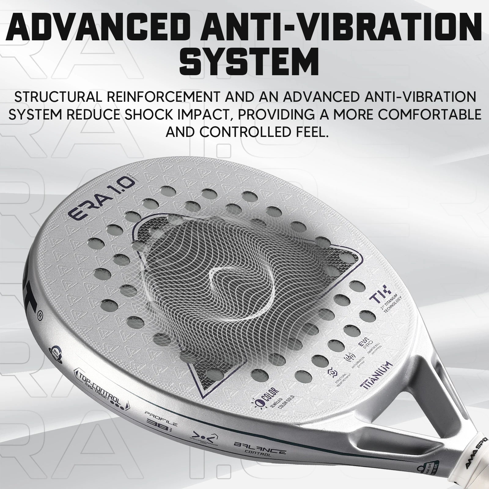 1St Titanium Silver Surface Padel Racket with Precision Holes,Intelligence Rebound Cork High-Performance Pala De Padel
