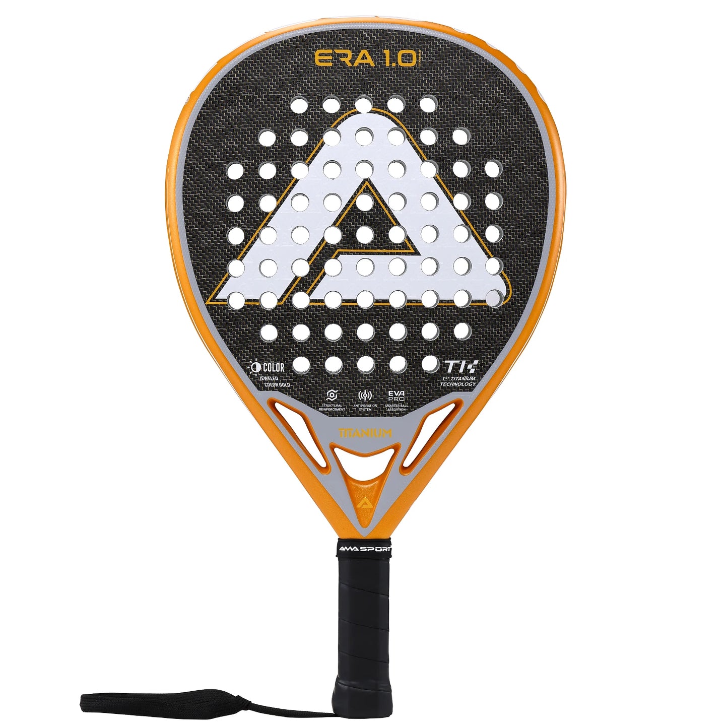 1St Titanium Silver Surface Padel Racket with Precision Holes,Intelligence Rebound Cork High-Performance Pala De Padel