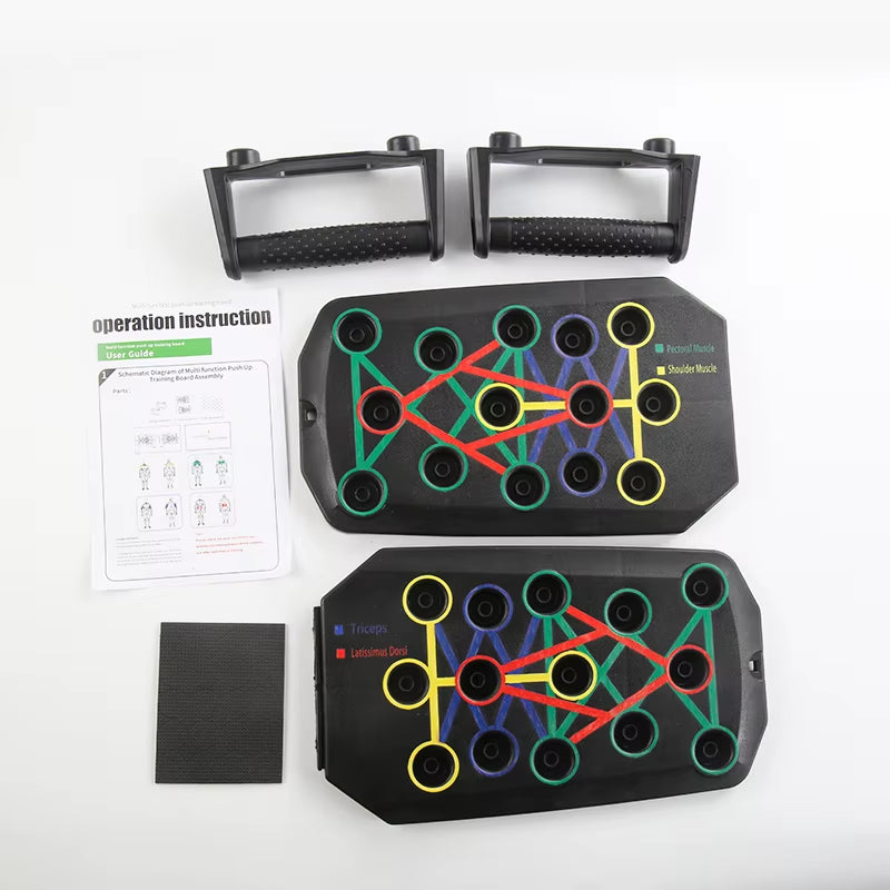 Portable Foldable Push-Up Board with Handles - Multifunctional Fitness Equipment for Comprehensive Chest, Abdomen, Arms, and Back Training