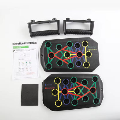 Portable Foldable Push-Up Board with Handles - Multifunctional Fitness Equipment for Comprehensive Chest, Abdomen, Arms, and Back Training