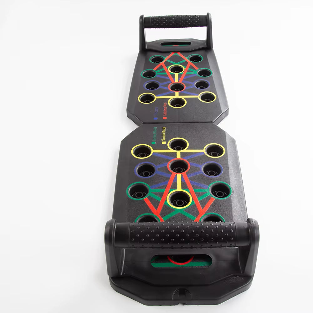 Portable Foldable Push-Up Board with Handles - Multifunctional Fitness Equipment for Comprehensive Chest, Abdomen, Arms, and Back Training