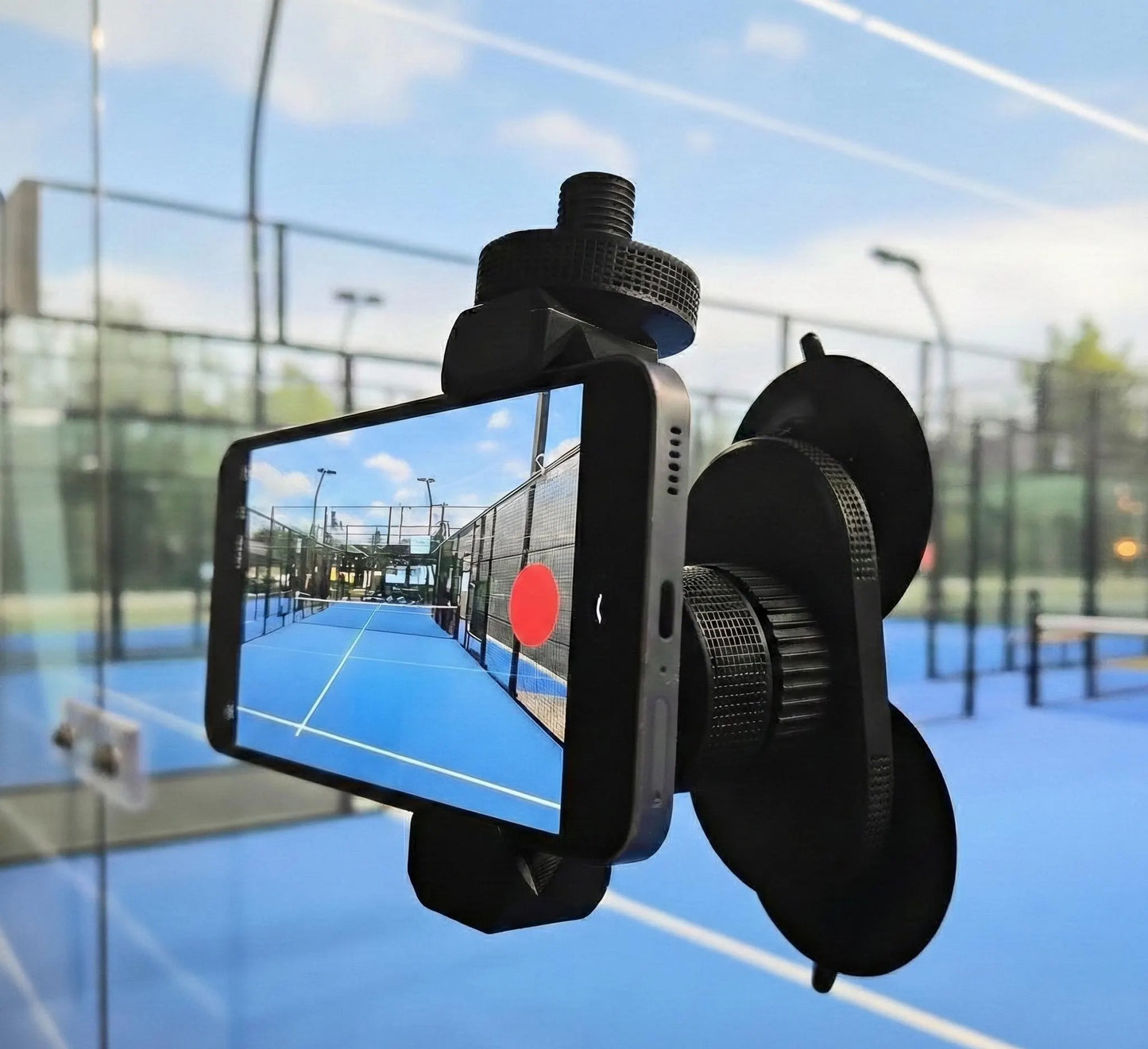 Padel Phone Mount for Recording Matches - 360 Degree Adjustable
