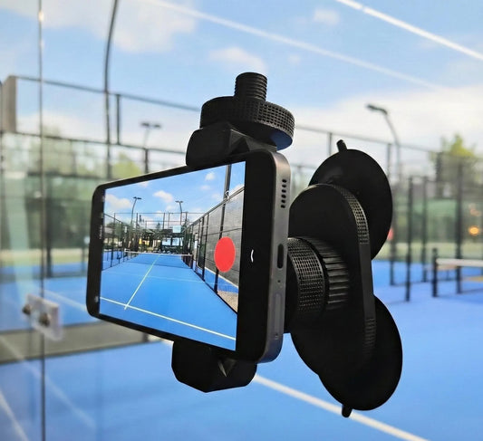 Padel Phone Mount for Recording Matches - 360 Degree Adjustable